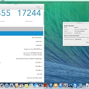 Zrzut ekranu 2014-02-17 o 21.31.55  Osiagi w programie testującym Geekbench 3.13.  Wyniki te są pomiędzy  4 rdzeniowym a  6 rdzeniowym MacPro . Oczywiście nie należy zapominać o wyposażeniu MacStorma w dodatkowe dyski, napędy , pamięć których nie ma  MacPro.